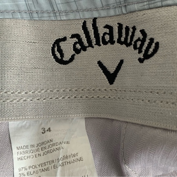 Callaway Golf Shorts Mens 34 Gray plaid 10" Inseam Bermuda Flat Front Preppy - Picture 2 of 10
